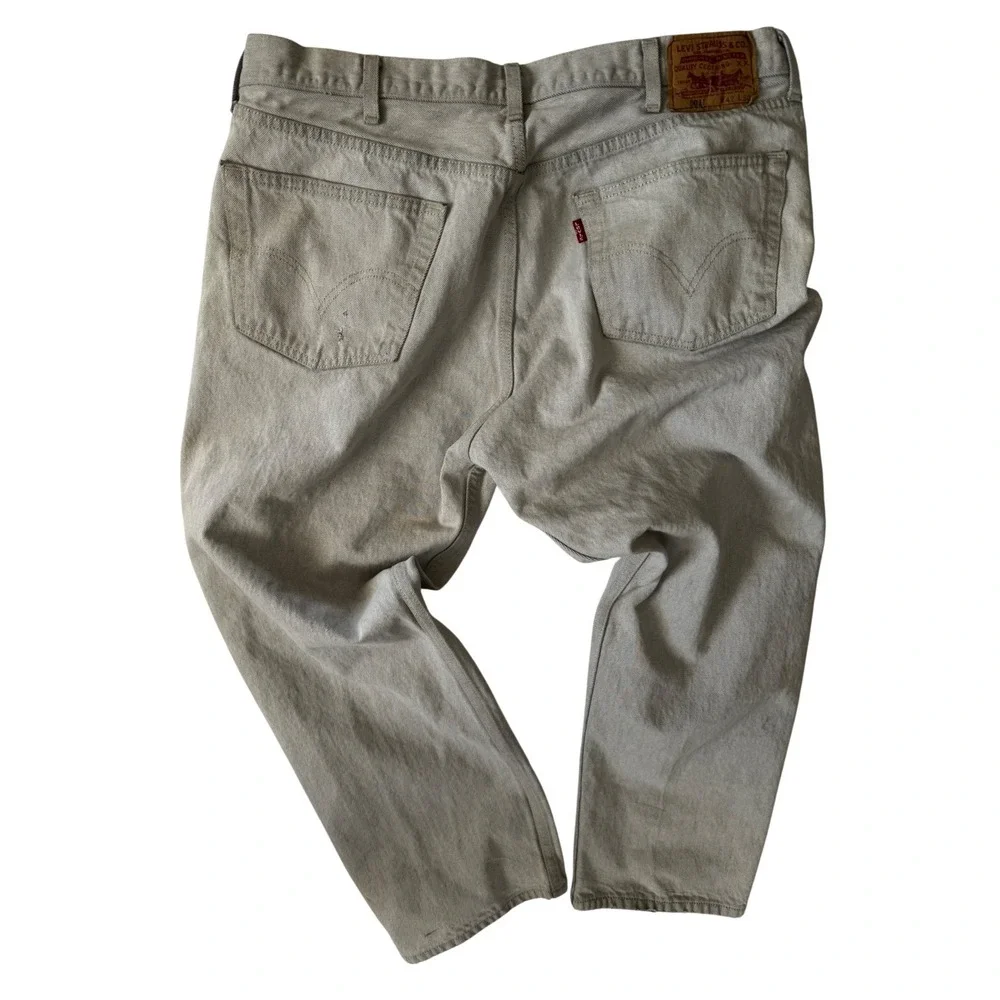 Levis 501 Mens Grey Straight Leg Denim Jeans 42x30 100% Cotton